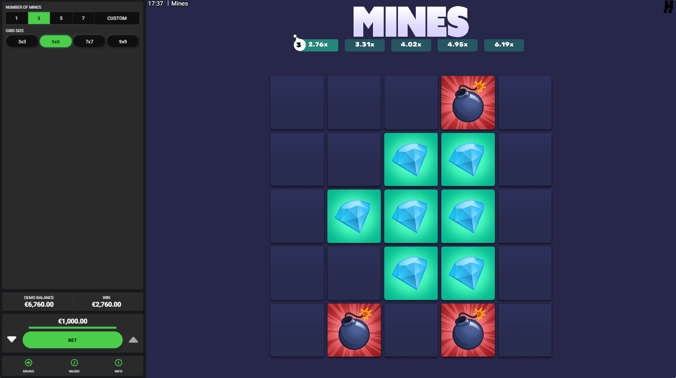Gameplay Mines Mines Παιχνίδι παιχνιδιού
